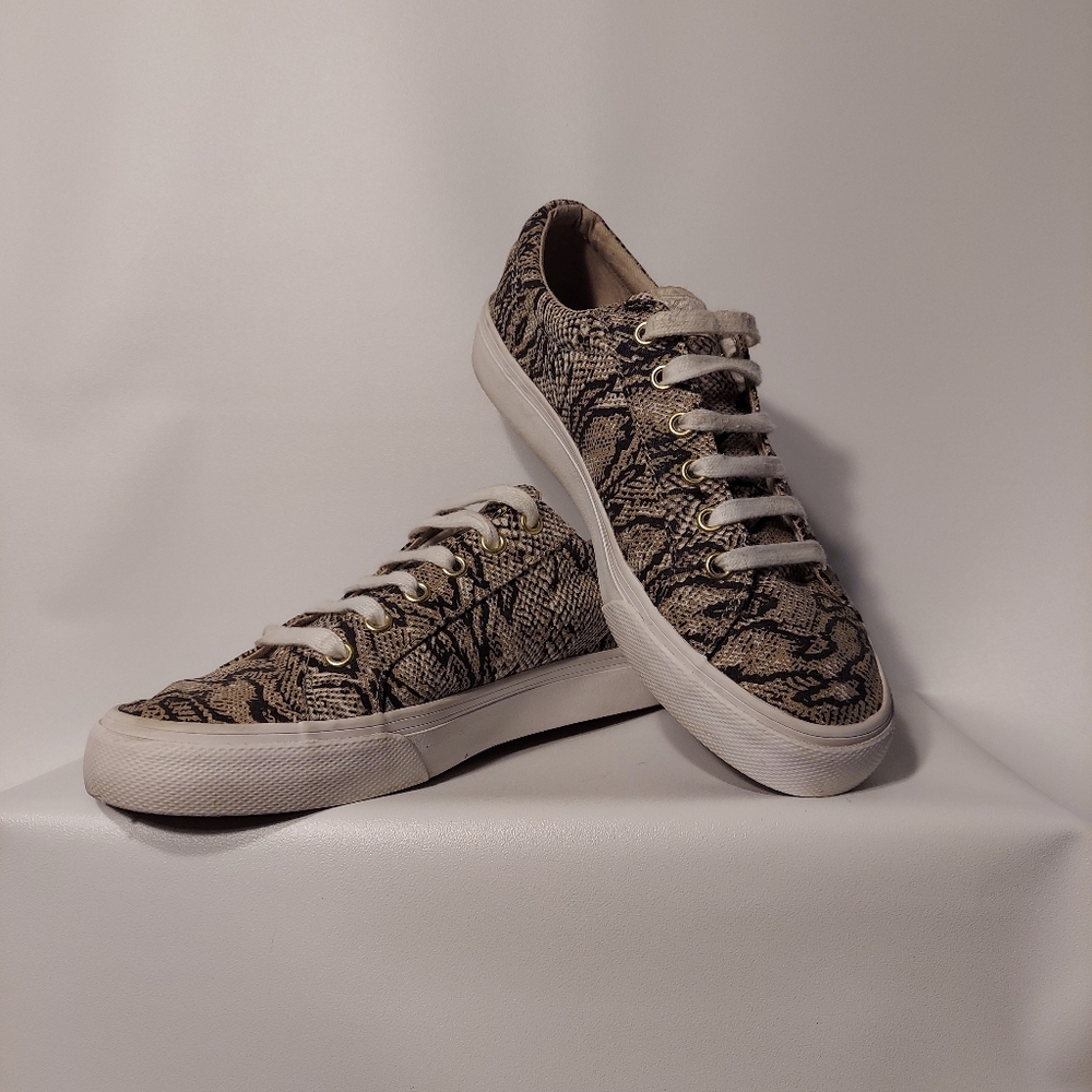 Keds Snakeskin Pattern Sneakers - Black and Tan